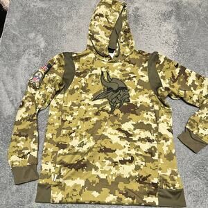 Minnesota Vikings Nike Hoodie Mens Large Salute to Service On Field Camo Green
